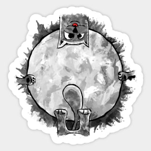 space cat on the moon Sticker